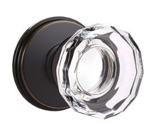 Load image into Gallery viewer, LOWELL GLASS (LW) PASSAGE (HALL/CLOSET) KNOB WITH 2-3/8&quot; BACKSET AND 1/4&quot; ROUND FACEPLATE AND STRIKEPLATE
