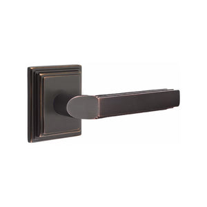 MILANO (M) PASSAGE (HALL/CLOSET) LEVER WITH 2-3/8" BACKSET AND 1/4" ROUND FACEPLATE AND STRIKEPLATE