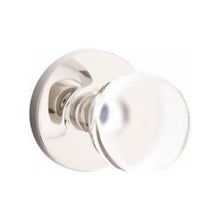 Load image into Gallery viewer, BRISTOL GLASS (BL) PRIVACY (BED/BATH) KNOB WITH 2-3/8&quot; BACKSET AND 1/4&quot; ROUND FACEPLATE AND STRIKEPLATE WITH MODERN ROSETTE
