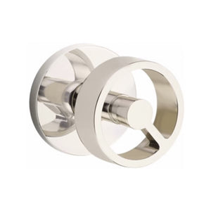 SPOKE (SPK) PRIVACY (BED/BATH) KNOB WITH 2-3/8" BACKSET AND 1/4" ROUND FACEPLATE AND STRIKEPLATE