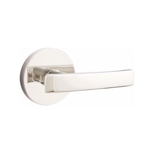 GENEVA (GV) PRIVACY (BED/BATH) LEVER WITH 2-3/8" BACKSET AND 1/4" ROUND FACEPLATE AND STRIKEPLATE