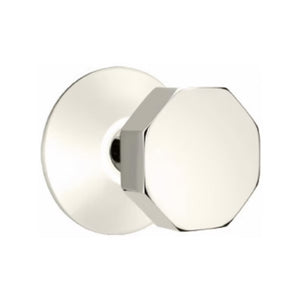 OCTAGON (OCT) PRIVACY (BED/BATH) KNOB WITH 2-3/8" BACKSET AND 1/4" ROUND FACEPLATE AND STRIKEPLATE