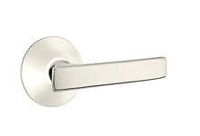Load image into Gallery viewer, GENEVA (GV) PASSAGE (HALL/CLOSET) LEVER WITH 2-3/8&quot; BACKSET AND 1/4&quot; ROUND FACEPLATE AND STRIKEPLATE
