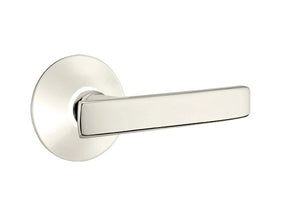 GENEVA (GV) PASSAGE (HALL/CLOSET) LEVER WITH 2-3/8" BACKSET AND 1/4" ROUND FACEPLATE AND STRIKEPLATE