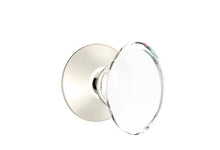 Load image into Gallery viewer, HAMPTON GLASS (HT) PASSAGE (HALL/CLOSET) KNOB WITH 2-3/8&quot; BACKSET AND 1/4&quot; ROUND FACEPLATE AND STRIKEPLATE WITH MODERN ROSETTE
