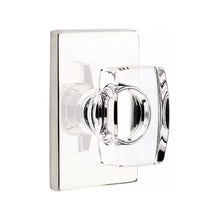 Load image into Gallery viewer, WINDSOR GLASS (WS) PASSAGE (HALL/CLOSET) KNOB WITH 2-3/8&quot; BACKSET AND 1/4&quot; ROUND FACEPLATE AND STRIKEPLATE WITH MODERN ROSETTE
