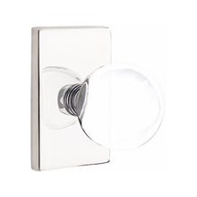 Load image into Gallery viewer, BRISTOL GLASS (BL) PASSAGE (HALL/CLOSET) KNOB WITH 2-3/8&quot; BACKSET AND 1/4&quot; ROUND FACEPLATE AND STRIKEPLATE WITH MODERN ROSETTE
