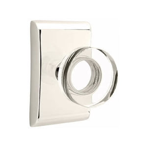 MODERN DISC GLASS (MDC) PRIVACY (BED/BATH) KNOB WITH 2-3/8" BACKSET AND 1/4" ROUND FACEPLATE AND STRIKEPLATE
