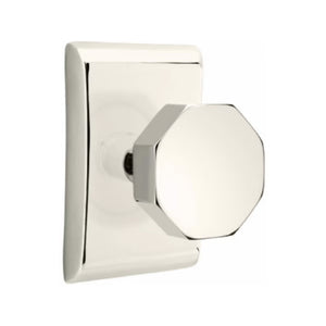 OCTAGON (OCT) PASSAGE (HALL/CLOSET) KNOB WITH 2-3/8" BACKSET AND 1/4" ROUND FACEPLATE AND STRIKEPLATE