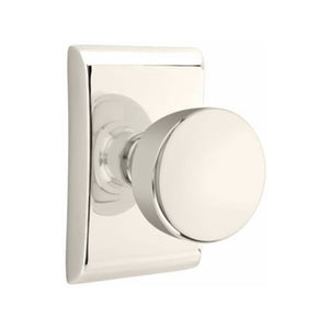 ARES POLISHED NICKEL (US14) HANDLESET DUMMY [4807] W/ 2-3/8" BACKSET AND 1/4" ROUND FACEPLATE AND STRIKEPLATE W/ INTERIOR KNOB