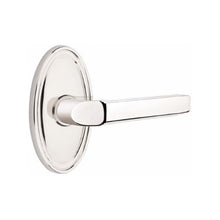 Load image into Gallery viewer, MILANO (M) PASSAGE (HALL/CLOSET) LEVER WITH 2-3/8&quot; BACKSET AND 1/4&quot; ROUND FACEPLATE AND STRIKEPLATE
