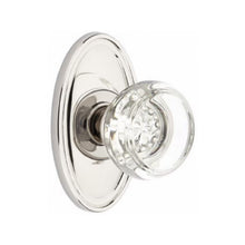 Load image into Gallery viewer, GEORGETOWN GLASS (GT) PASSAGE (HALL/CLOSET) KNOB WITH 2-3/8&quot; BACKSET AND 1/4&quot; ROUND FACEPLATE AND STRIKEPLATE
