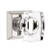 Load image into Gallery viewer, WINDSOR GLASS (WS) PRIVACY (BED/BATH) KNOB WITH 2-3/8&quot; BACKSET AND 1/4&quot; ROUND FACEPLATE AND STRIKEPLATE WITH TRADITIONAL ROSETTE
