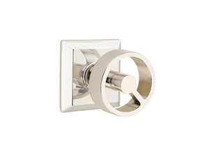 SPOKE (SPK) PRIVACY (BED/BATH) KNOB WITH 2-3/8" BACKSET AND 1/4" ROUND FACEPLATE AND STRIKEPLATE