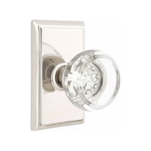 GEORGETOWN GLASS (GT) PASSAGE (HALL/CLOSET) KNOB WITH 2-3/8" BACKSET AND 1/4" ROUND FACEPLATE AND STRIKEPLATE