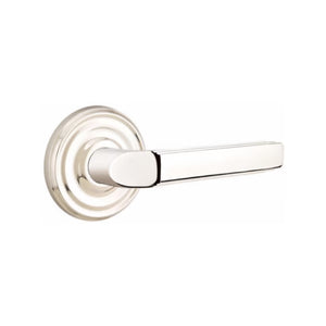 MILANO (M) PASSAGE (HALL/CLOSET) LEVER WITH 2-3/8" BACKSET AND 1/4" ROUND FACEPLATE AND STRIKEPLATE