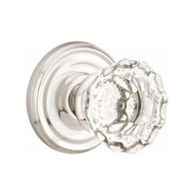 Load image into Gallery viewer, ASTORIA GLASS (AS) PRIVACY (BED/BATH) KNOB WITH 2-3/8&quot; BACKSET AND 1/4&quot; ROUND FACEPLATE AND STRIKEPLATE
