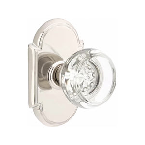 GEORGETOWN GLASS (GT) PASSAGE (HALL/CLOSET) KNOB WITH 2-3/8" BACKSET AND 1/4" ROUND FACEPLATE AND STRIKEPLATE