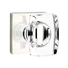 Load image into Gallery viewer, WINDSOR GLASS (WS) PASSAGE (HALL/CLOSET) KNOB WITH 2-3/8&quot; BACKSET AND 1/4&quot; ROUND FACEPLATE AND STRIKEPLATE WITH MODERN ROSETTE
