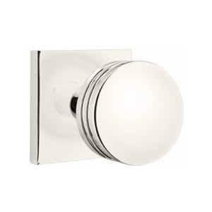 BADEN POLISHED NICKEL (US14) HANDLESET SINGLE-CYLINDER [4820] W/ 2-3/8" BACKSET AND 1/4" ROUND FACEPLATE AND STRIKEPLATE W/ INTERIOR KNOB