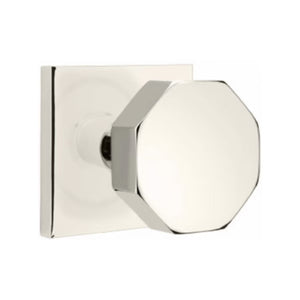OCTAGON (OCT) PRIVACY (BED/BATH) KNOB WITH 2-3/8" BACKSET AND 1/4" ROUND FACEPLATE AND STRIKEPLATE