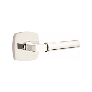 URBAN MODERN SECTIONAL POLISHED NICKEL (US14) HANDLESET SINGLE-CYLINDER [4715] W/ 2-3/8" BACKSET AND 1/4" ROUND FACEPLATE AND STRIKEPLATE W/ INTERIOR LEVER
