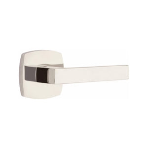 URBAN MODERN SECTIONAL POLISHED NICKEL (US14) HANDLESET SINGLE-CYLINDER [4715] W/ 2-3/8" BACKSET AND 1/4" ROUND FACEPLATE AND STRIKEPLATE W/ INTERIOR LEVER