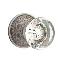 Load image into Gallery viewer, GEORGETOWN GLASS (GT) PASSAGE (HALL/CLOSET) KNOB WITH 2-3/8&quot; BACKSET AND 1/4&quot; ROUND FACEPLATE AND STRIKEPLATE
