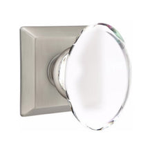 Load image into Gallery viewer, HAMPTON GLASS (HT) PASSAGE (HALL/CLOSET) KNOB WITH 2-3/8&quot; BACKSET AND 1/4&quot; FACEPLATE AND STRIKEPLATE WITH TRADITIONAL ROSETTE
