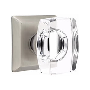 WINDSOR GLASS (WS) PASSAGE (HALL/CLOSET) KNOB WITH 2-3/8" BACKSET AND 1/4" ROUND FACEPLATE AND STRIKEPLATE WITH TRADITIONAL ROSETTE