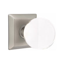 Load image into Gallery viewer, BRISTOL GLASS (BL) PASSAGE (HALL/CLOSET) KNOB WITH 2-3/8&quot; BACKSET AND 1/4&quot; ROUND FACEPLATE AND STRIKEPLATE WITH TRADITIONAL ROSETTE
