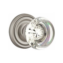 Load image into Gallery viewer, GEORGETOWN GLASS (GT) PASSAGE (HALL/CLOSET) KNOB WITH 2-3/8&quot; BACKSET AND 1/4&quot; ROUND FACEPLATE AND STRIKEPLATE
