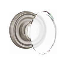 Load image into Gallery viewer, HAMPTON GLASS (HT) PASSAGE (HALL/CLOSET) KNOB WITH 2-3/8&quot; BACKSET AND 1/4&quot; FACEPLATE AND STRIKEPLATE WITH TRADITIONAL ROSETTE
