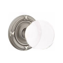 Load image into Gallery viewer, BRISTOL GLASS (BL) PASSAGE (HALL/CLOSET) KNOB WITH 2-3/8&quot; BACKSET AND 1/4&quot; ROUND FACEPLATE AND STRIKEPLATE WITH TRADITIONAL ROSETTE
