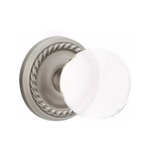 Load image into Gallery viewer, BRISTOL GLASS (BL) PASSAGE (HALL/CLOSET) KNOB WITH 2-3/8&quot; BACKSET AND 1/4&quot; ROUND FACEPLATE AND STRIKEPLATE WITH TRADITIONAL ROSETTE
