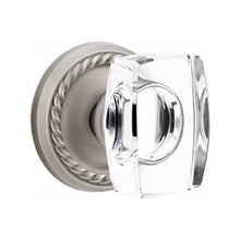 Load image into Gallery viewer, WINDSOR GLASS (WS) PRIVACY (BED/BATH) KNOB WITH 2-3/8&quot; BACKSET AND 1/4&quot; ROUND FACEPLATE AND STRIKEPLATE WITH TRADITIONAL ROSETTE
