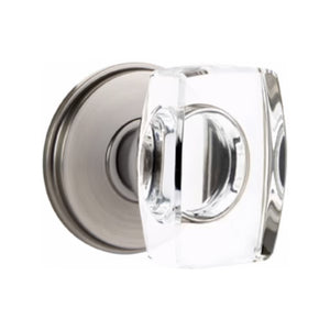 WINDSOR GLASS (WS) PASSAGE (HALL/CLOSET) KNOB WITH 2-3/8" BACKSET AND 1/4" ROUND FACEPLATE AND STRIKEPLATE WITH TRADITIONAL ROSETTE