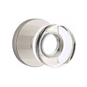 MODERN DISC GLASS (MDC) PASSAGE (HALL/CLOSET) KNOB WITH 2-3/8" BACKSET AND 1/4" ROUND FACEPLATE AND STRIKEPLATE