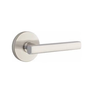 FREESTONE (FRL) PRIVACY (BED/BATH) LEVER WITH 2-3/8" BACKSET AND 1/4" ROUND FACEPLATE AND STRIKEPLATE