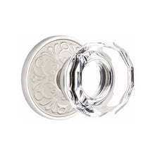 Load image into Gallery viewer, LOWELL GLASS (LW) PRIVACY (BED/BATH) KNOB WITH 2-3/8&quot; BACKSET AND 1/4&quot; ROUND FACEPLATE AND STRIKEPLATE
