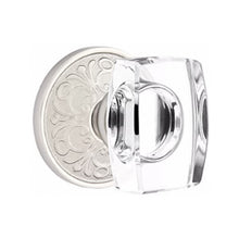 Load image into Gallery viewer, WINDSOR GLASS (WS) PASSAGE (HALL/CLOSET) KNOB WITH 2-3/8&quot; BACKSET AND 1/4&quot; ROUND FACEPLATE AND STRIKEPLATE WITH TRADITIONAL ROSETTE
