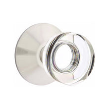 Load image into Gallery viewer, MODERN DISC GLASS (MDC) PASSAGE (HALL/CLOSET) KNOB WITH 2-3/8&quot; BACKSET AND 1/4&quot; ROUND FACEPLATE AND STRIKEPLATE
