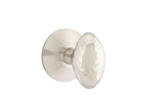 HAMMERED EGG (HE) PRIVACY (BED/BATH) KNOB WITH 2-3/8" BACKSET AND 1/4" ROUND FACEPLATE AND STRIKEPLATE