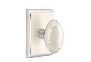HAMMERED EGG (HE) PRIVACY (BED/BATH) KNOB WITH 2-3/8" BACKSET AND 1/4" ROUND FACEPLATE AND STRIKEPLATE