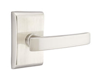 Load image into Gallery viewer, GENEVA (GV) PASSAGE (HALL/CLOSET) LEVER WITH 2-3/8&quot; BACKSET AND 1/4&quot; ROUND FACEPLATE AND STRIKEPLATE
