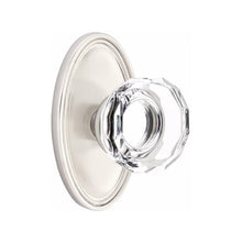 Load image into Gallery viewer, LOWELL GLASS (LW) PRIVACY (BED/BATH) KNOB WITH 2-3/8&quot; BACKSET AND 1/4&quot; ROUND FACEPLATE AND STRIKEPLATE
