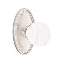 Load image into Gallery viewer, BRISTOL GLASS (BL) PRIVACY (BED/ BATH) KNOB WITH 2-3/8&quot; BACKSET AND 1/4&quot; ROUND FACEPLATE AND STRIKEPLATE WITH TRADITIONAL ROSETTE
