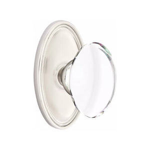 HAMPTON GLASS (HT) PASSAGE (HALL/CLOSET) KNOB WITH 2-3/8" BACKSET AND 1/4" FACEPLATE AND STRIKEPLATE WITH TRADITIONAL ROSETTE