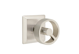 SPOKE (SPK) PRIVACY (BED/BATH) KNOB WITH 2-3/8" BACKSET AND 1/4" ROUND FACEPLATE AND STRIKEPLATE