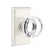 Load image into Gallery viewer, LOWELL GLASS (LW) PRIVACY (BED/BATH) KNOB WITH 2-3/8&quot; BACKSET AND 1/4&quot; ROUND FACEPLATE AND STRIKEPLATE

